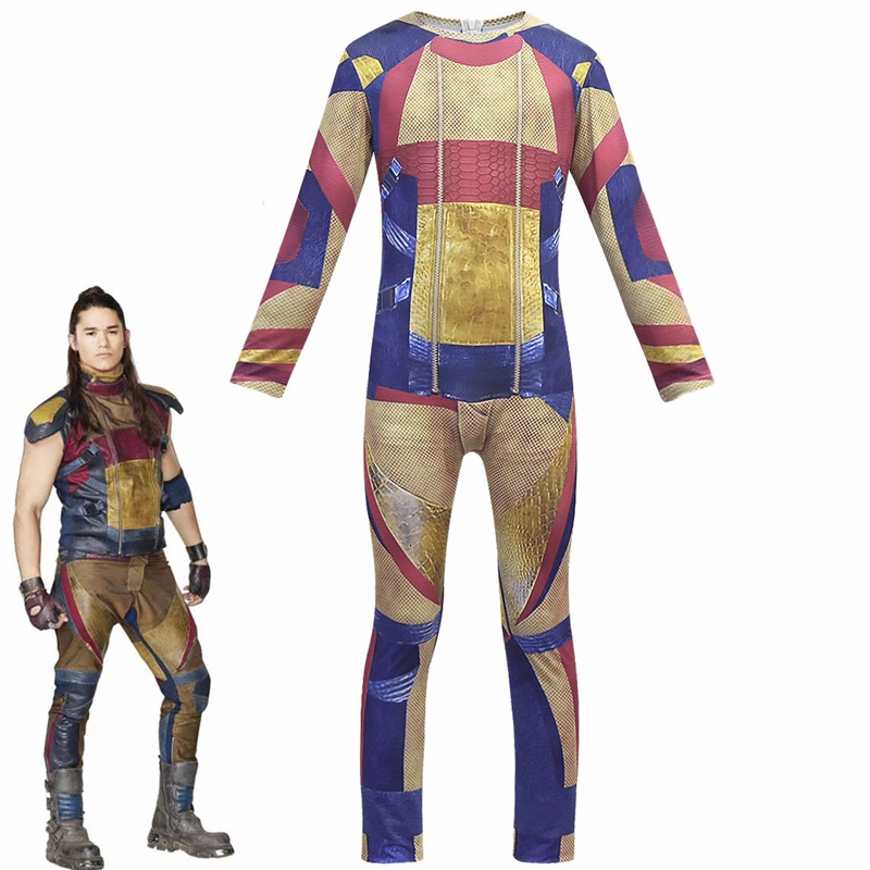 

Adult Kids Descendants 3 Jay Carlos Cosplay Costume Men Boys Halloween Party Jay Carlos Performance Clothing 3D Printed Jumpsuit