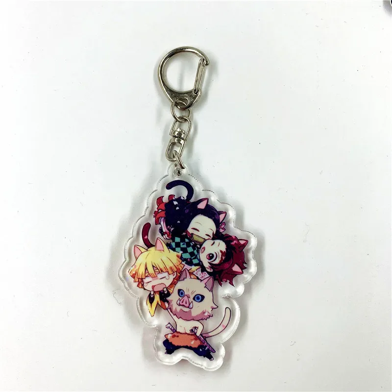 Аниме Demon Slayer косплей реквизит брелок для ключей Kamado Tanjirou Kamado Nezuko Agatsuma Zenitsu Kimetsu No Yaiba Ключ Пряжка орнамент - Цвет: Лиловый