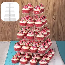 Акриловая витрина для торта, прозрачные съемные вечерние держатели для кексов, формы для выпечки, украшения для свадьбы, дня рождения, вечеринки