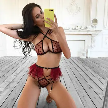 

Women Sexy Underwear Eyelash Lace Sheer Splice Teddy Bodysuit Backless Lingerie Underwear Sexy costume
