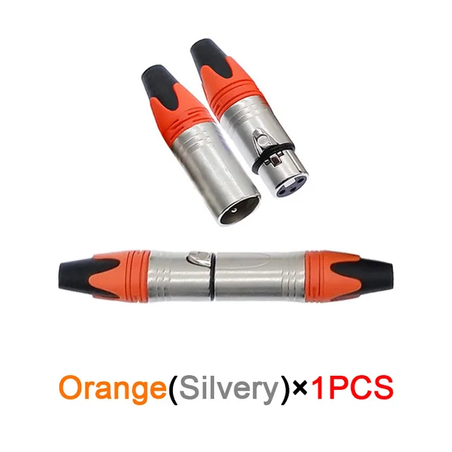 xlr connector audio plug microphone plug 3pin speaker  connector male & female colour mic connector Orange