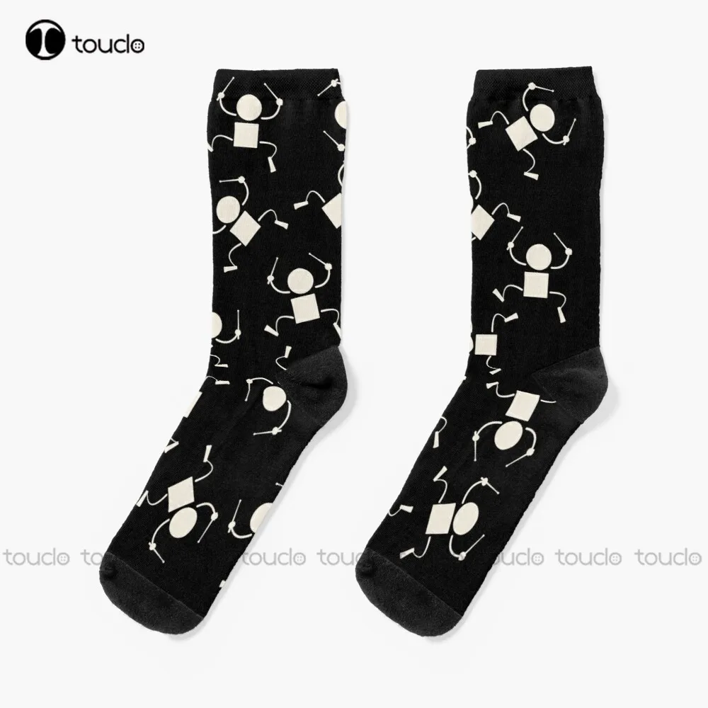 

Funny Little Drumming Man Socks Graphic Socks Christmas New Year Gift 360° Digital Print Personalized Custom Hd High Quality