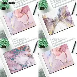 Petit tapis de souris en caoutchouc, papier peint rose doré, bordure verrouillable, pour bureau 