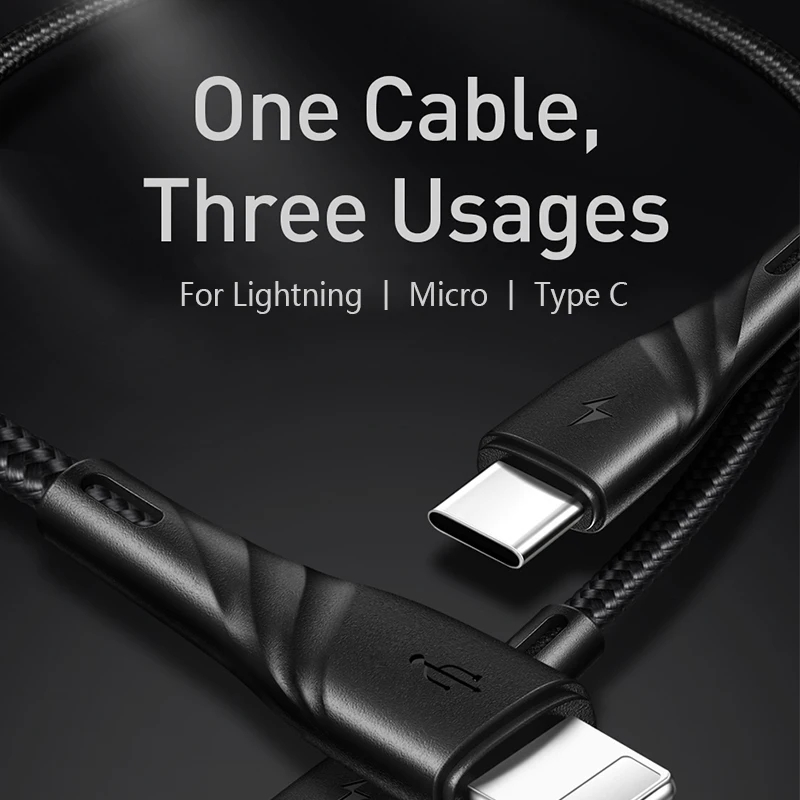 Mcdodo USB кабель 3 в 1 быстрая зарядка 3A для мобильного телефона Micro usb type C кабель зарядного устройства для iPhone XR XS Max X huawei шнур для передачи данных