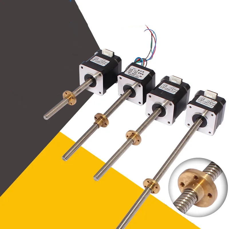 Дешевый линейный шаговый двигатель NEMA 17 с ведущим винтом Tr8 * 2 4 8 100 мм 200 300 |