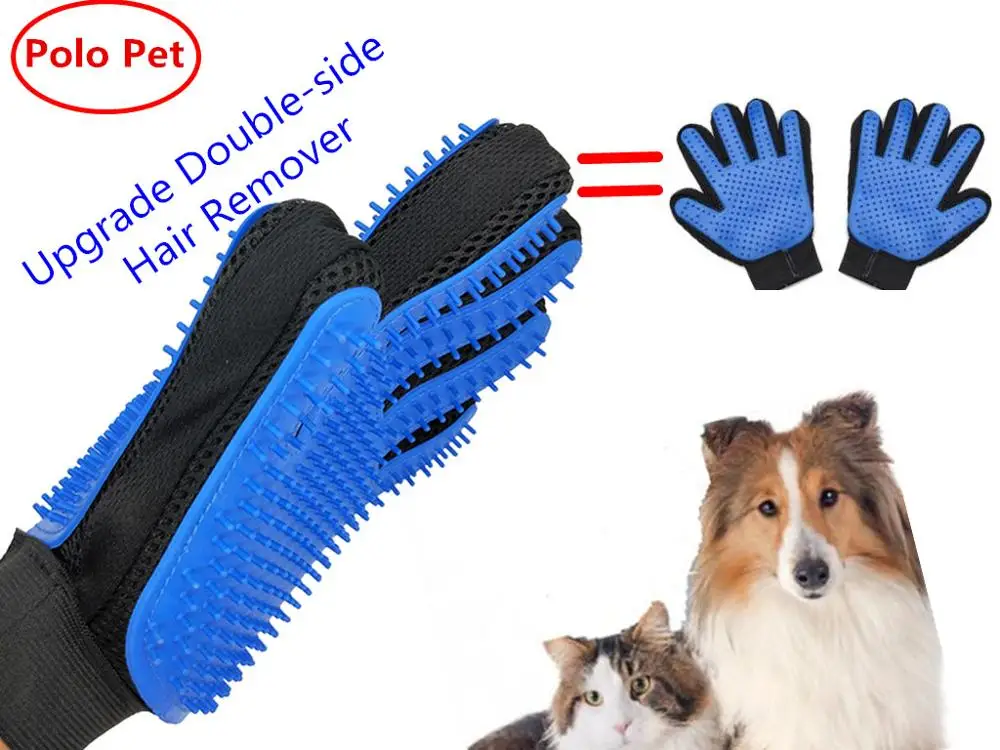 Мягкая перчатка для ухода за домашними животными, перчатки для удаления волос, улучшенный дизайн с пятью пальцами