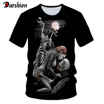 

2020 New Style Skull Beauty Rock Cool 3D Tshirts Horror Skull Printed Tshirt Punk Summer Tops Homme Hipster Pop Shirts