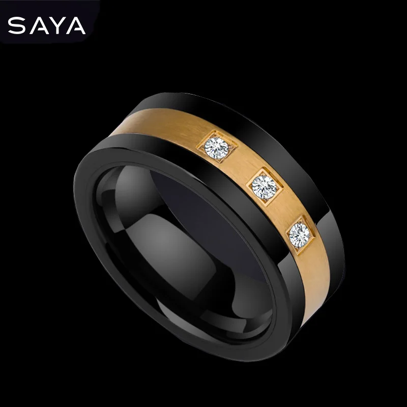 

Ring for Men, Trendy Hip Hop Ring, Personalized Zircon Ring, Fashion Ceramic Ring, Free Shipping, Engraving
