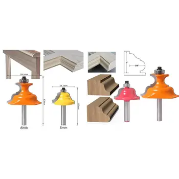 

2pcs 8mm Shank Roman Ogee Edge Forming Pedestal Router Bit Picture Frame Cutter