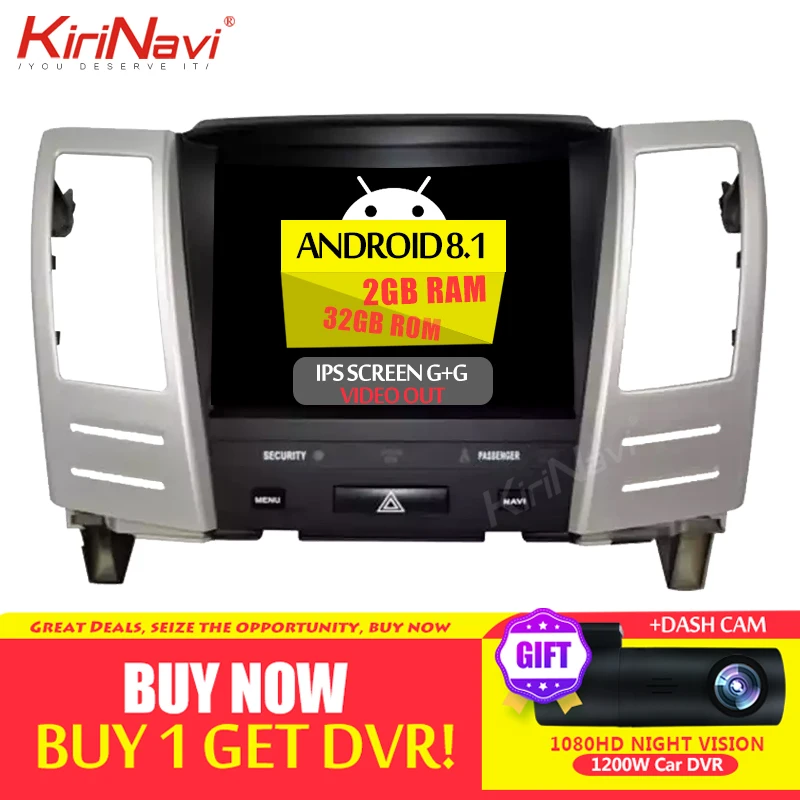 

KiriNavi 8.4" Android 7.1 Car Radio For Lexus RX RX330 RX350 RX400H Car Dvd Multimedia Player Android GPS Navigation 2004-2008