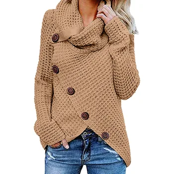 

Women Knitted Pullover Sweater Long Sleeve Turtleneck Solid Girl Pullovers Blouse Shirt Jumper Winter Women Clothing Tops