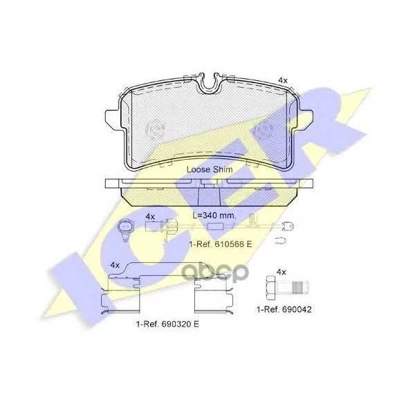 182159_колодки Дисковые!Задние Audi A8 3.0tfsi-6.3/3.0tdi 10 Icer 182159 Icer арт. 182159