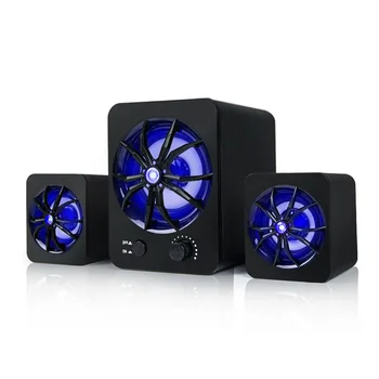 

New Woofer Speaker Subwoofer Computer USB Speakers USB Wired LED Bass Stereo Player For Laptop PC Colorful Atmosphere Light