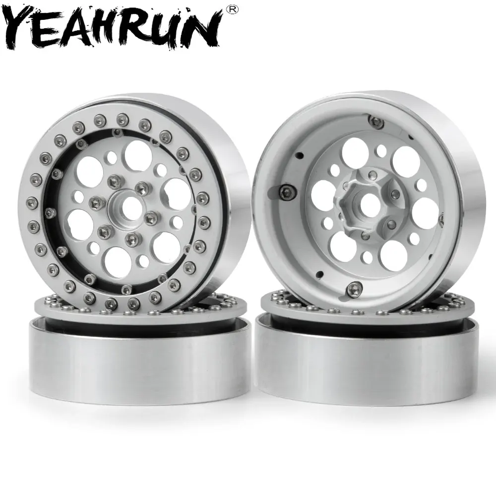 

YEAHRUN 1.9" Aluminum Beadlock Wheel Rims Hubs for SCX10 D90 TRX4 1/10 RC Car