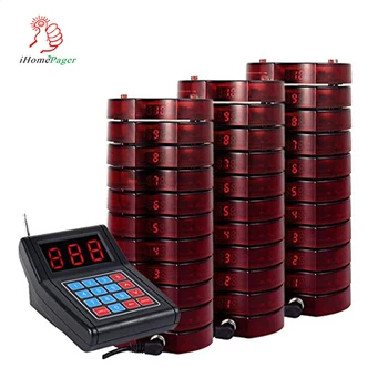 

popular wireless restaurant paging system round red pager