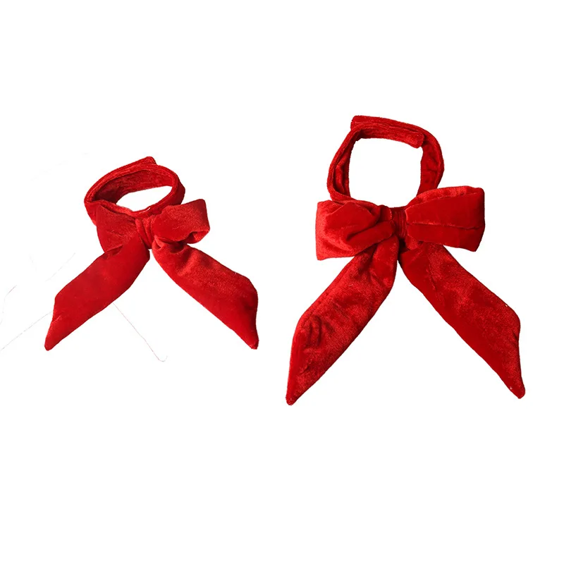 Cat Christmas Product Factory Red Retro Performance Bowtie Dog Holiday Fleece Large Bow Pet Decorations