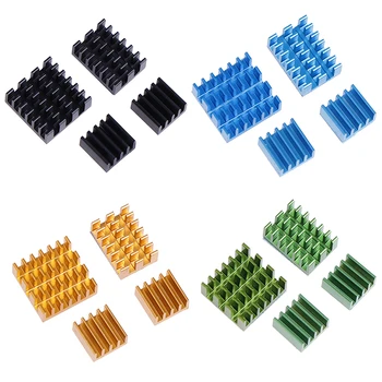 

4pcs/set Aluminum Heatsink Radiator Cooler Kit Cooling Pad Heatsink For Raspberry Pi 4B for Raspberry Pi 4