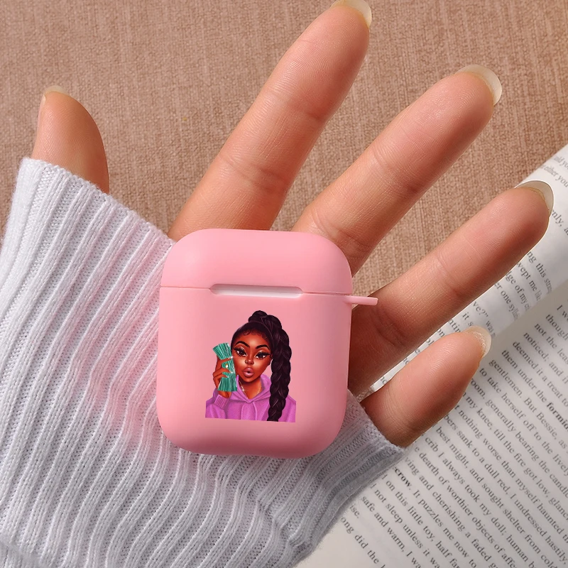 Модный чехол для девочек с надписью Make Money AirPods 1 2 розовый Роскошный мягкий