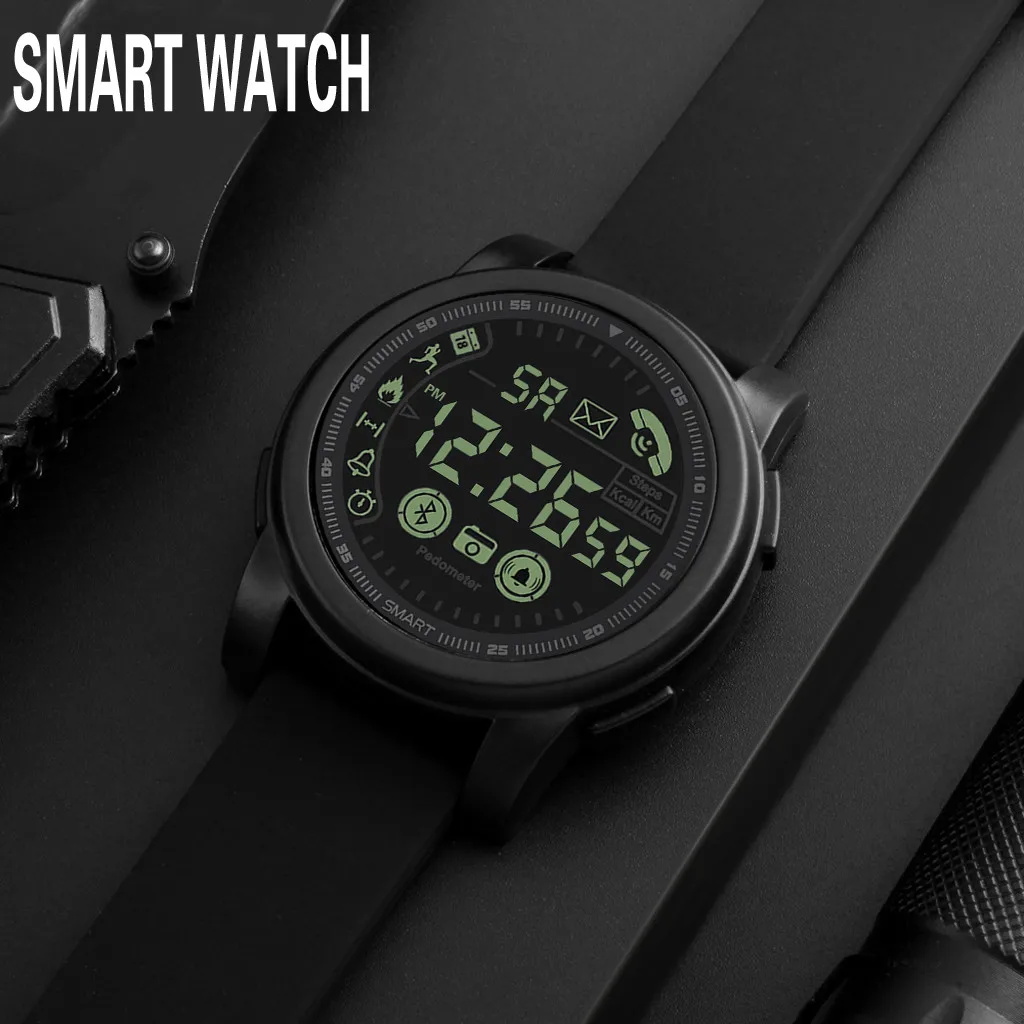 Men Sport Watches Fitness Tracker Waterproof Bluetooth Smart Watch Pedometer for Android iOS Wrist Clock Reloj Hombre homme