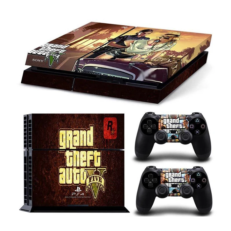 Наклейка для геймпада Dualshock4 GTA 5 консоли PS4 виниловая кожа Grand Theft Auto наклейка