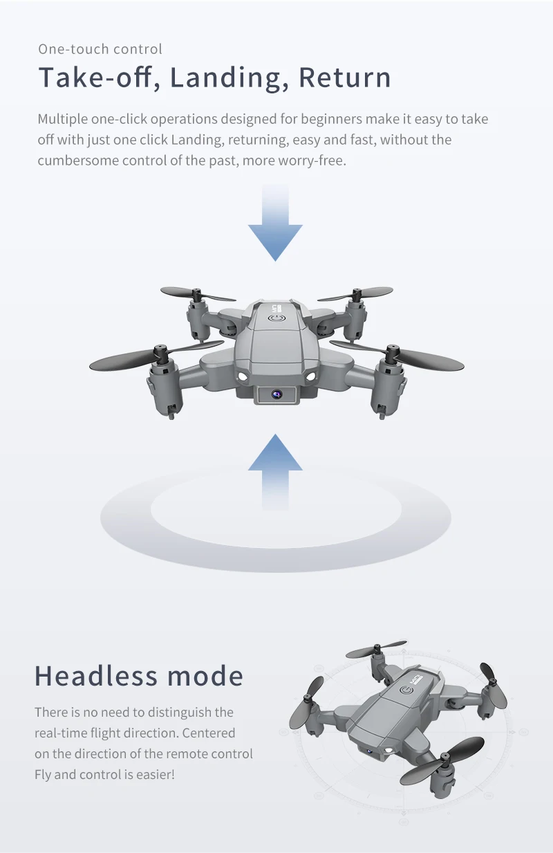 🛍 Новая мини-камера KY905 UAV 4K HD может поворачиваться с одной кнопкой складной пульт дистанционного управления Квадрокоптер Профессиональный Дрон 3169.41₽