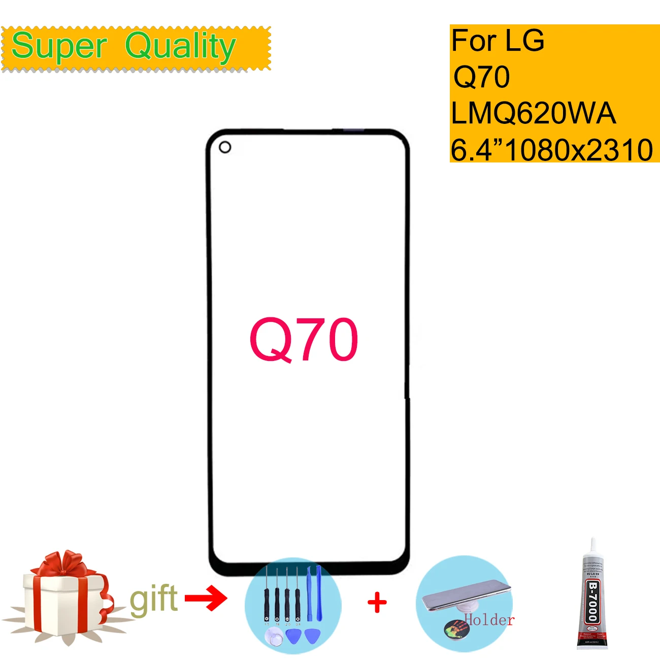 Для LG Q70 Q620 сенсорный экран передняя стеклянная панель внешняя линза для Замена