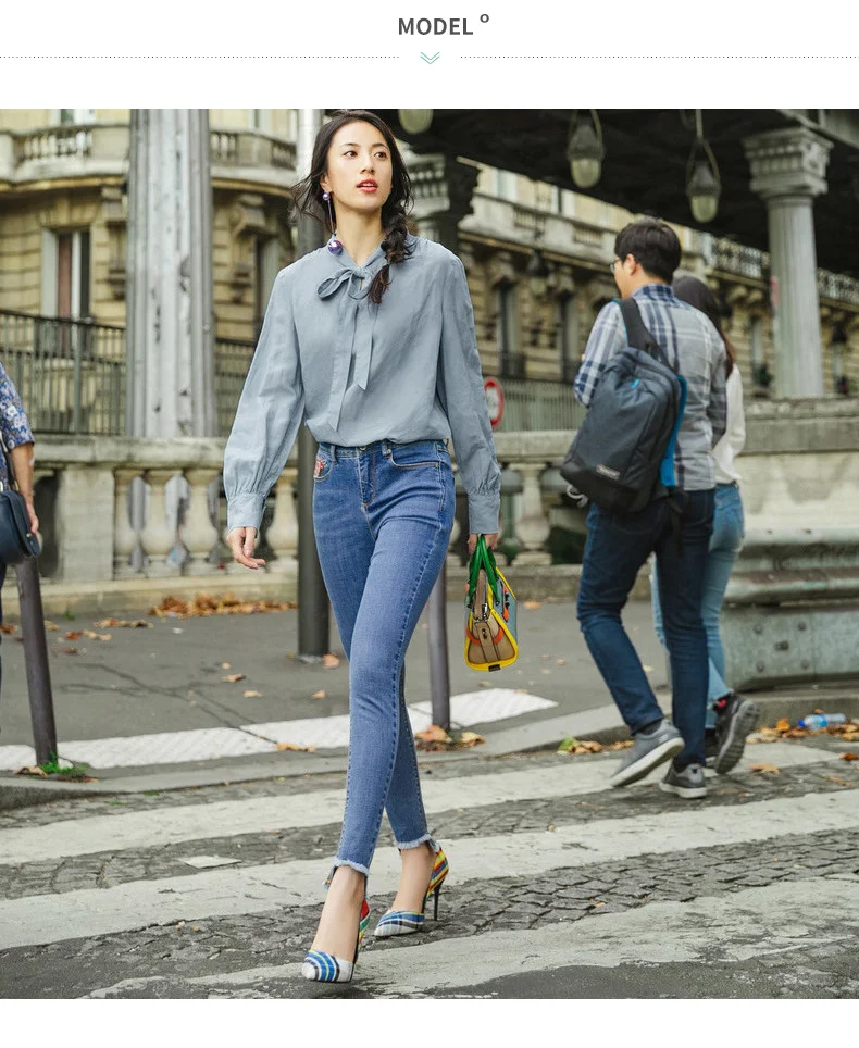 INMAN, Новое поступление, средняя высокая талия, художественная вышивка, Модные Узкие Женские джинсы-карандаш