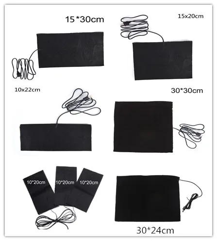 USB теплая паста колодки Быстрый нагрев углеродного волокна грелку безопасный портативный нагревательный коврик-грелка для ткани жилет куртка обувь носки