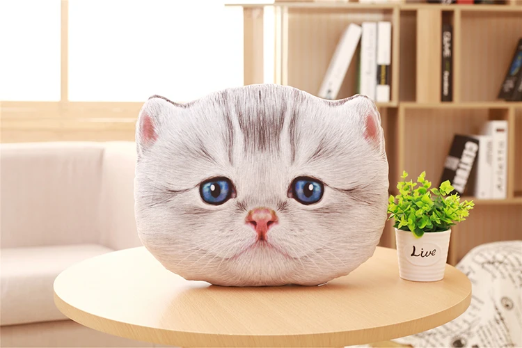 Simanfei Cat Pillow Plush Toys Dolls Stuffed Animals Kids Gift Travel Throw Pillow For Chairs Car Decorative Cushion Dakimakura