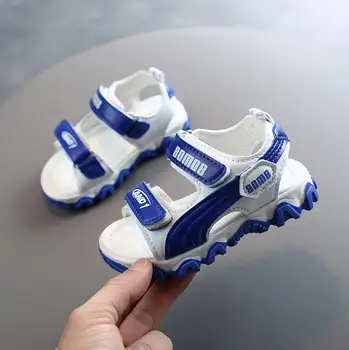 

New Baby Boys Leather Sandals Summer Children Beach Sandals Kids Shoes Flat Soft Non-slip Casual Toddler Sandals 1-8 Years