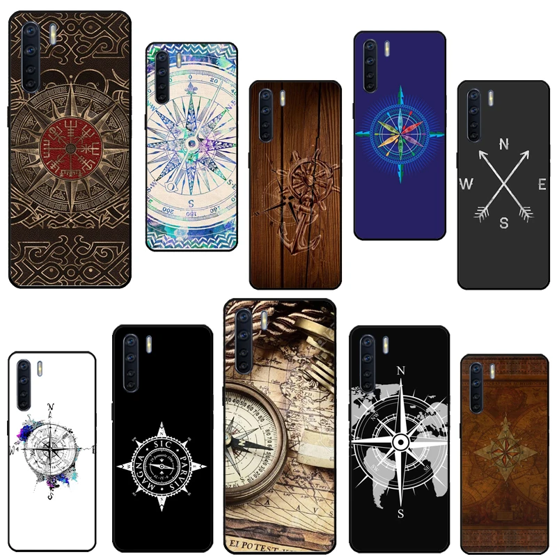 Custodia Bussola Per Oppo A96 A76 A16 A94 A74 A54 A77 A17 A16 A52 A72 A91 A93 A5 A9 A31 A53 A57S Cover