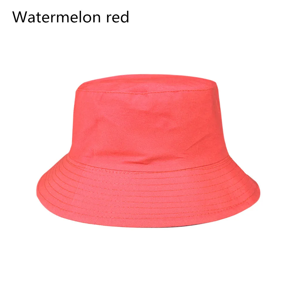 watermelon red Осень Складная Панама женские шляпы Открытый Солнцезащитный хлопок Рыбалка охотничья шляпа мужская бассейна Chapeau Солнцезащитная шляпа - Цвет: watermelon red