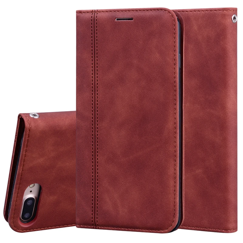 

For IPhone 7 Case Magnetic Leather Flip Wallet Phone Case For IPhone 7 7 Plus Fashion Silicon Shockproof Protection Back Cover