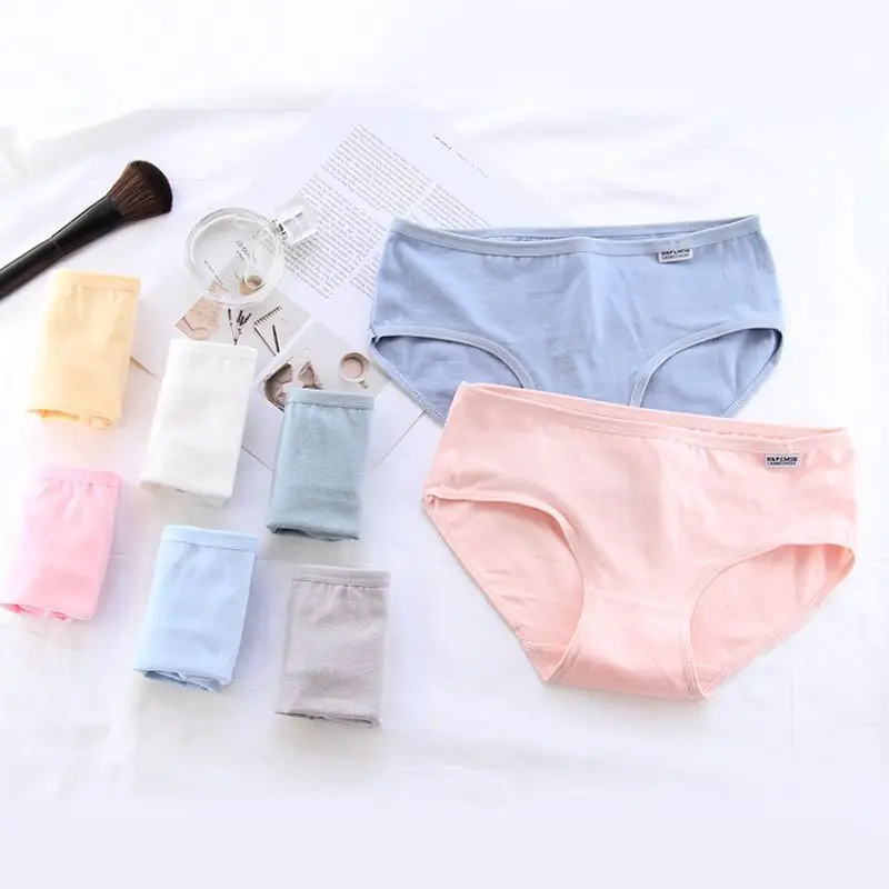 Купить 4pc/lot Random Color Cotton Underwear Brifes Soft Panties Candy Briefs  Женская одежда | Женские трусики (4000727544121)