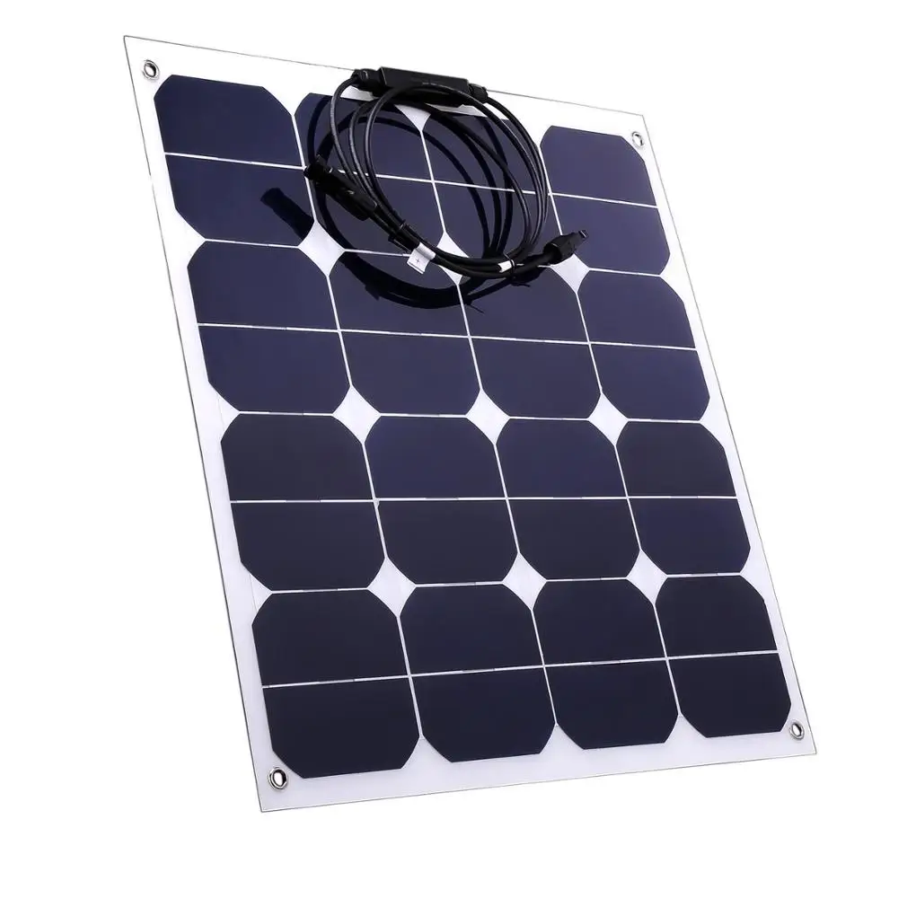 

High efficiency Sunpower cell 50W Semi Flexible solar panel from China 2pcs