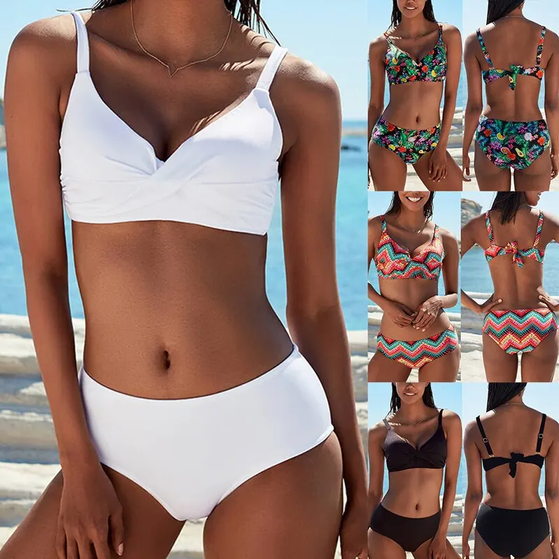 

HEFLASHOR 2020 Women Sexy Brazilian High Waist Bikinis Swimwear Push up Paded Swimsuit Bathing Suit Summer Bathers