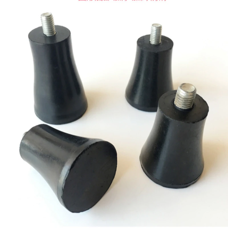 Black Rubber Feet Chair Floor Protector Shockproof Foot Pad Screw Nonslip Heighten Adjustable