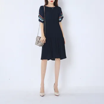 

Women Dress Cute Pleated T-shirt Dress Short Sleeve Art Women's Dress