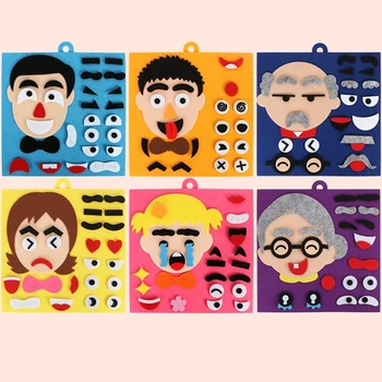 

New DIY Emotion Change Puzzle Toys Creative Facial Expression Kids Educational Toys For Children Learning Funny Set