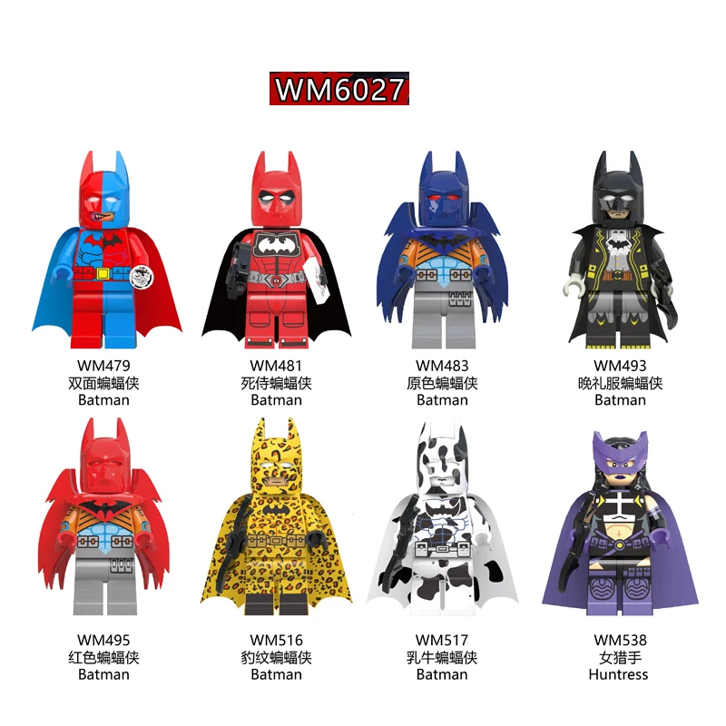 

Single Sale Building Blocks Super Hero Batman Deadpool Leopard Stripe Batman Cow Huntress Toys For Children Gifts DIY WM6027