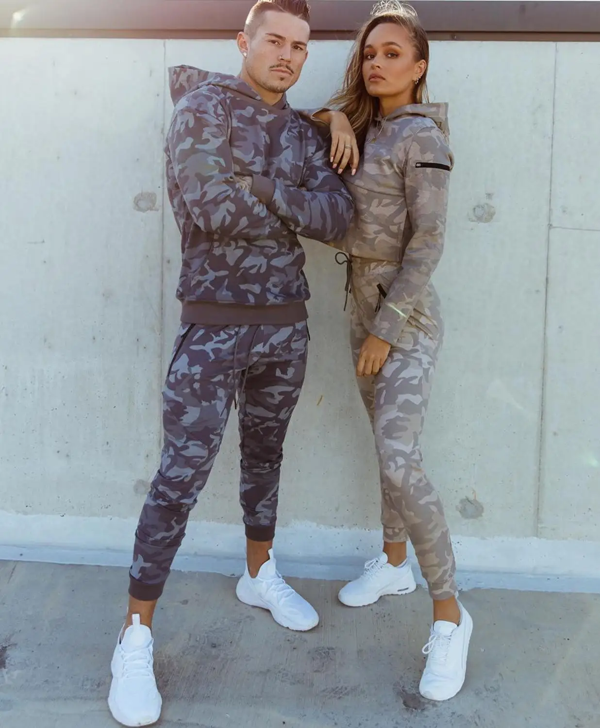 2019 Новые Осенние костюмы мужские модные спортивные камуфляжные толстовки + штаны
