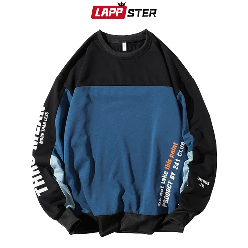 LAPPSTER мужские уличные хип хоп толстовки мужские s цветные толстовки для пар забавные корейские модные толстовки пуловер осень