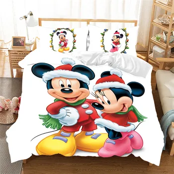 

Mickey Minnie Christmas Bedding Set Duvet Cover Children Bed Set Queen King Size Nightmare Before Christmas Gift Luxury Bedding