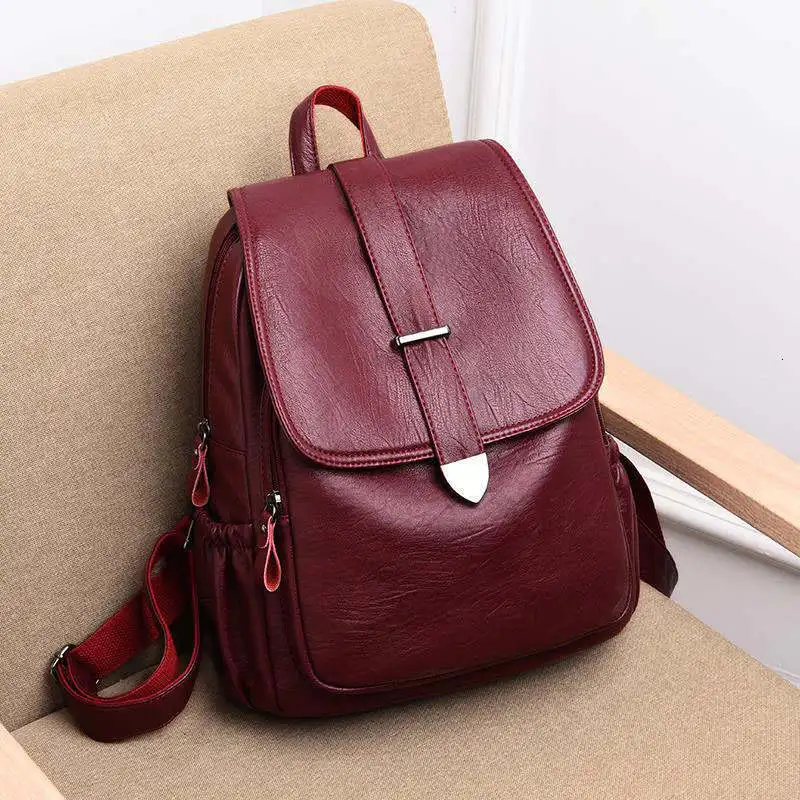 2020 Women Leather Backpacks Female Travel Shoulder Bags Sac a Dos Femme Large Capacity Backpack Fashion Ladies Back Pack | Багаж и сумки