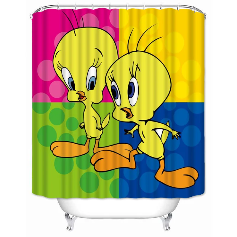 Musife Custom High Quality Tweety Bird Shower Curtain Waterproof Bathroom Polyester Fabric Bathroom Curtain
