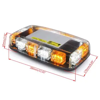 

30W White/Amber 30 LED Emergency Warning Flash Roof Top LED Strobe Light Bar 3XUB