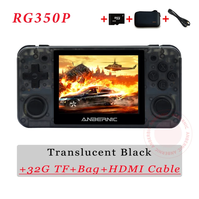 ANBERNIC RG350P Game Console 3.5 IPS Screen 2500 Retro Games PS1 HDMI-compatible Mini Pocket Handheld Game Player Boy Xmas Gift RG350P TB 48G BC