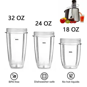 Nutribullet 전기 착즙기 컵 머그잔, 18/24/32oz, 900W 600W, 교체용 총알 착즙기, 홈 레스토랑 바 착즙기 컵