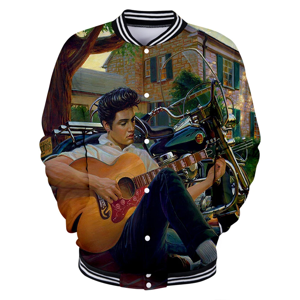Elvis Presley бейсбольная форма для мужчин Весна Повседневная Harajuku Elvis Presley бейсбольные куртки плюс размер для мужчин Уличная