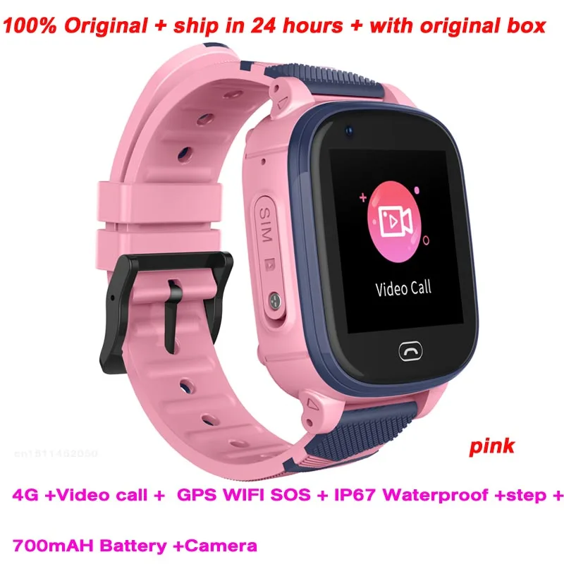 Розовый Greentiger A60 4G умные часы Детские gps Wi-Fi SOS детские умные часы детская позиция IP67 водонепроницаемая камера шаг VS DF33 A36E Y95 - Цвет: Розовый